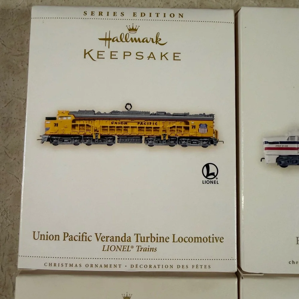 Hallmark Keepsake Lionel Train Ornament Lot of 4 Union Pacific Freedom Train NYC